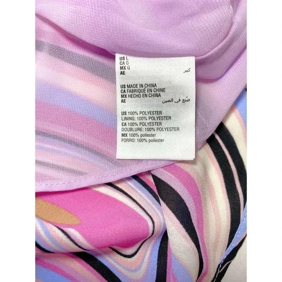 Bar III Pink Swirl Print Tank Top Blouse size L NWT - Picture 4 of 6